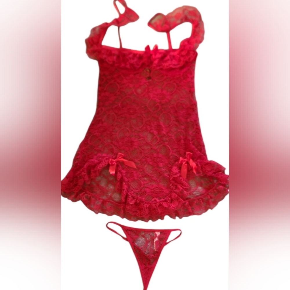 Red Lace Lingerie Set